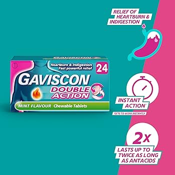 Gaviscon Double Action Heartburn & Indigestion Relief – 24 Tablets