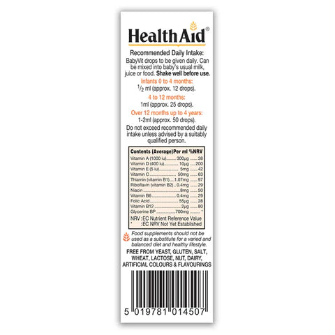 HealthAid BabyVit Multivitamin Liquid Drops 25ml