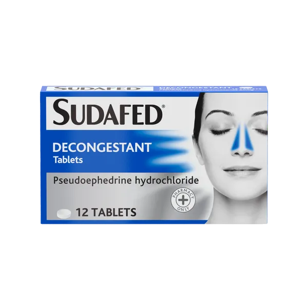 Sudafed Decongestant 12 Tablets – Blocked Nose & Sinus Relief