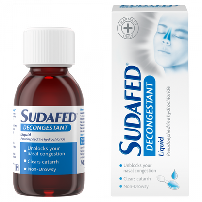 Sudafed Decongestant Liquid 100ml – Blocked Nose & Sinus Relief