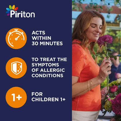 Piriton Children's Allergy Syrup | Chlorphenamine Maleate | Fast-Acting Hayfever & Allergy Relief for Kids