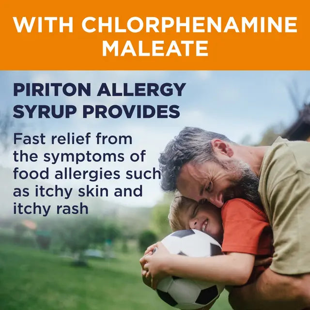 Piriton Children's Allergy Syrup | Chlorphenamine Maleate | Fast-Acting Hayfever & Allergy Relief for Kids