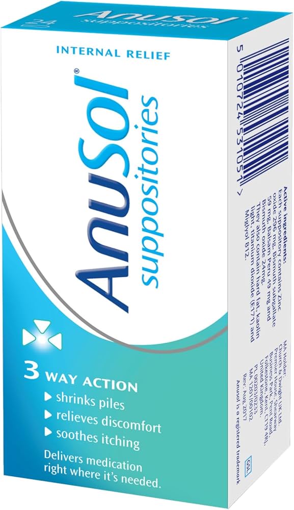 Anusol Suppositories – Internal Haemorrhoid (Piles) Relief