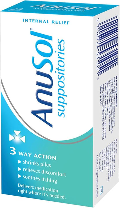 Anusol Suppositories – Internal Haemorrhoid (Piles) Relief