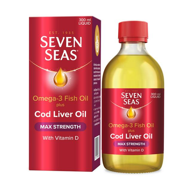 Seven Seas Omega-3 Fish Oil Plus Cod Liver Oil Maximum Strength 300ml