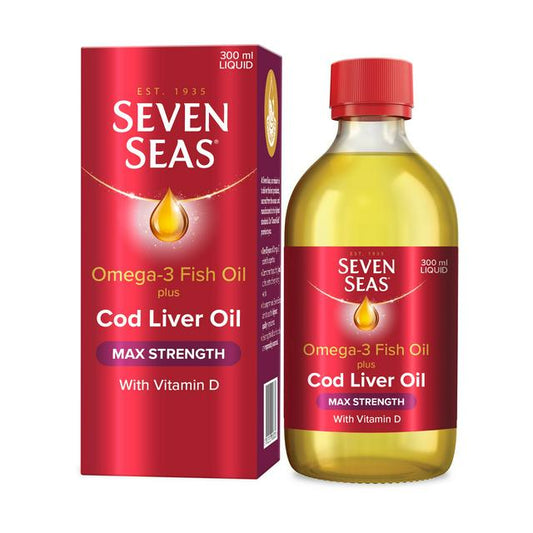 Seven Seas Omega-3 Fish Oil Plus Cod Liver Oil Maximum Strength 300ml
