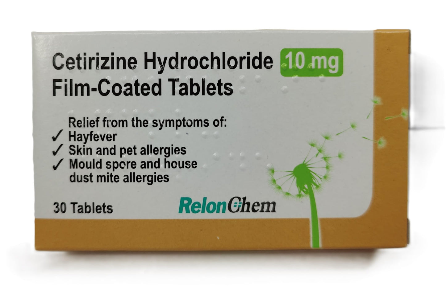 Cetirizine Hydrochloride Hayfever & Allergy Relief Tablets – 30 Tablets