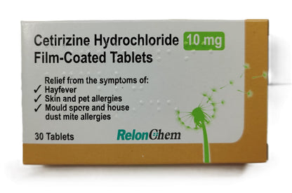 Cetirizine Hydrochloride Hayfever & Allergy Relief Tablets – 30 Tablets