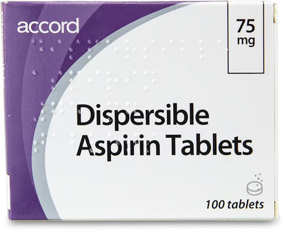 Aspirin 75mg Dispersible Tablets – 100 Tablets