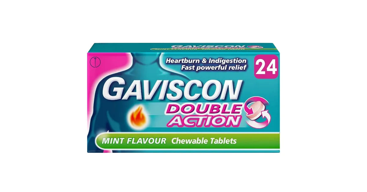 Gaviscon Double Action Heartburn & Indigestion Relief – 24 Tablets