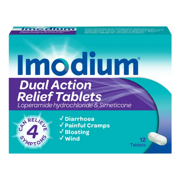 Imodium Dual Action Relief Tablets – 12 Tablets