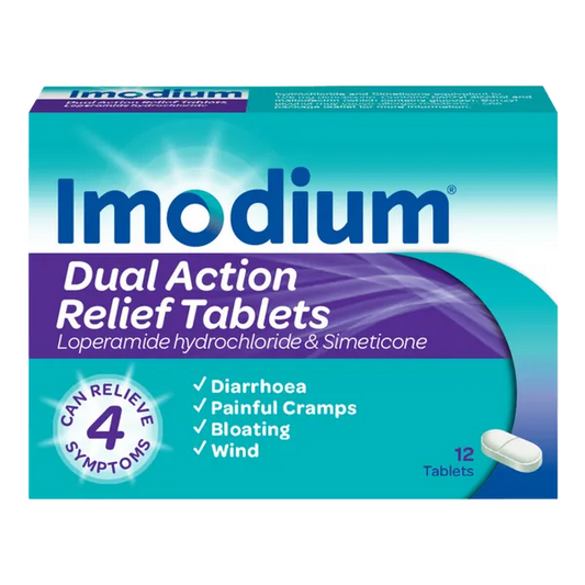 Imodium Dual Action Relief Tablets – 12 Tablets