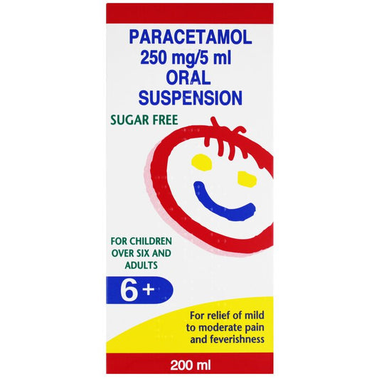 Paracetamol 250mg/5ml Oral Suspension for Children 6+ - 200ml